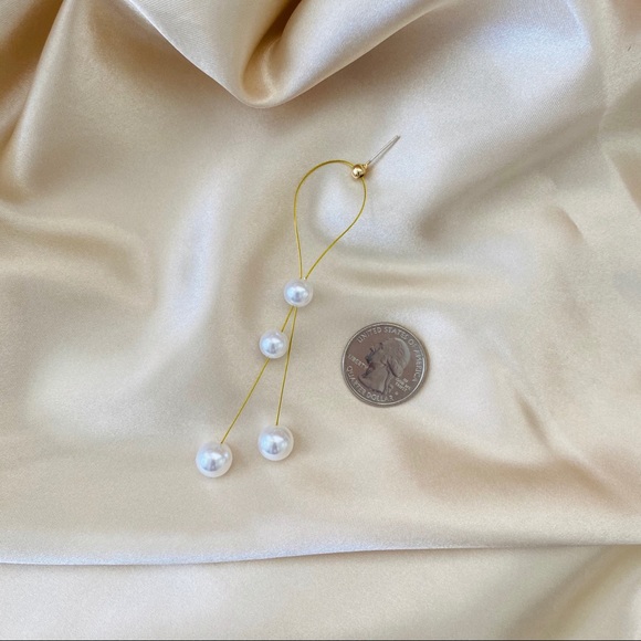 💙 Pearl Strings Earrings Sterling Silver - Picture 13 of 16